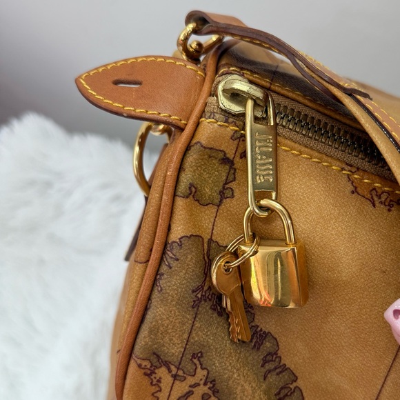 Alviero Martini 1A Classe Geo Map Men’s Travel Duffel Weekender Bag 19” FULL SET - Picture 6 of 17